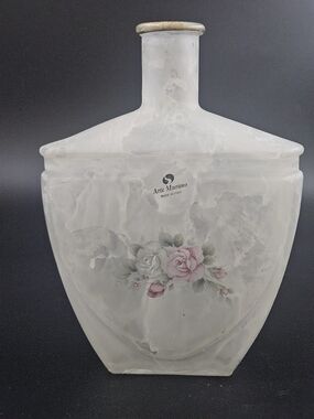 Arte Murano Frosted Floral Vase, Roses